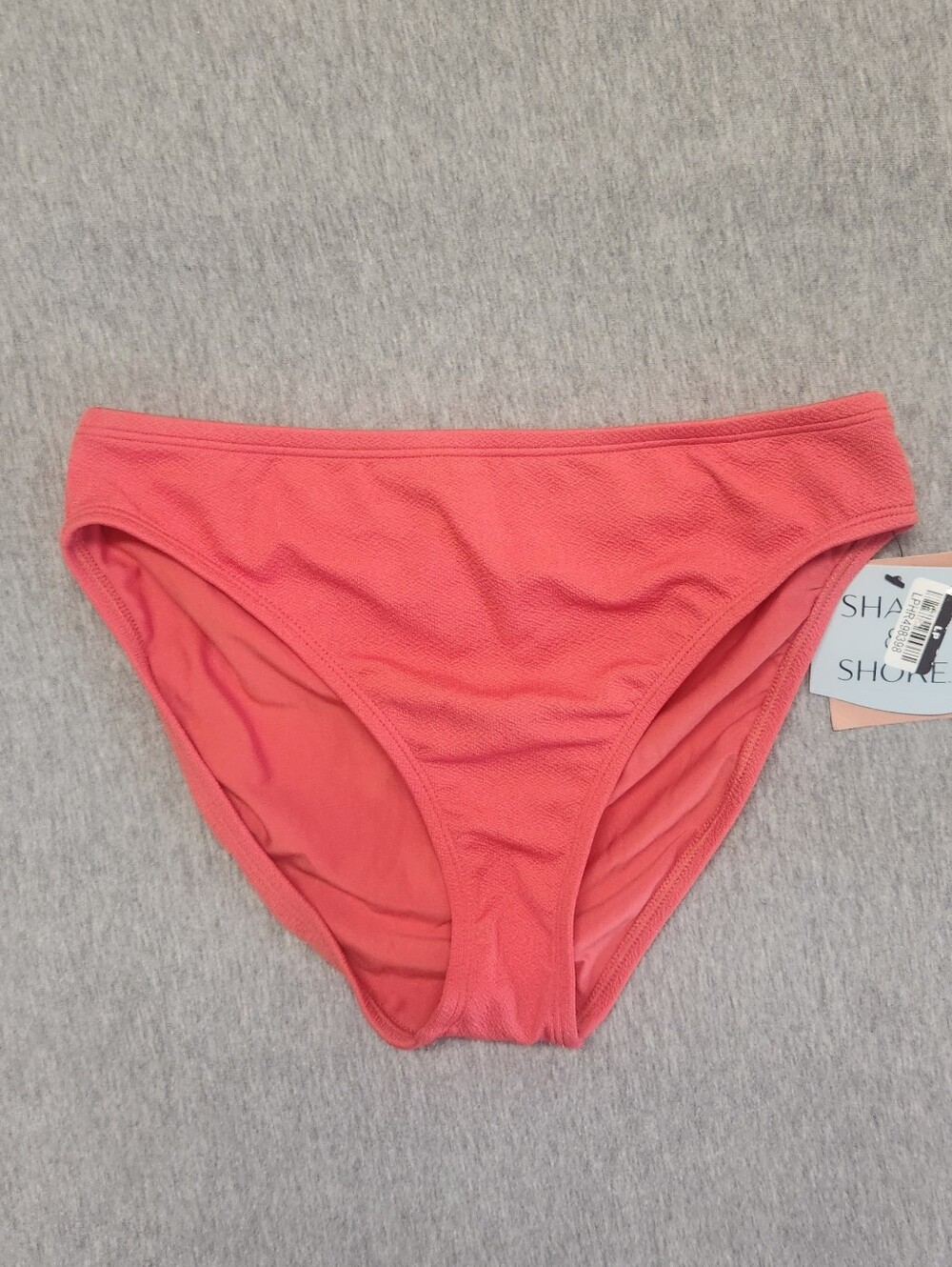 Shade & Shore Women’s Crepe High‑Leg Medium‑Coverage Bikini Bottom – Red Size S